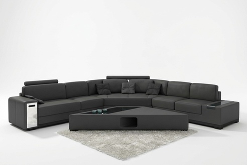 Leather sofa corner sofa sofa with USB upholstery designer corner set living landscape Lima