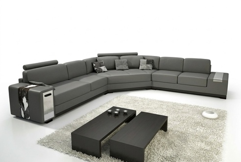 Leather sofa corner sofa with USB upholstery designer corner set living landscape Lima