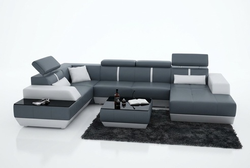 Leather Sofa Couch Living Area Corner Sofa Set Design Modern Sofa K5015