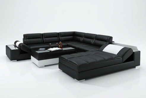 Leather Sofa Couch Living Area Corner Sofa Set Design Modern Sofa L6001