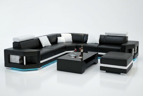 Leather Sofa Couch Living Landscape Corner Sofa Set Design Modern Sofa K5012B