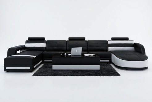 Leather sofa couch living landscape corner sofa set modern design sofa with USB