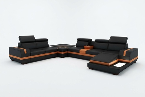 Leather Sofa Couch Living U-Shape Design Modern Sofa Corner Sofas Design 5099