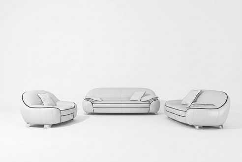 Leather sofa living area set 3+2+1 seat arrangement modern design sofa with USB