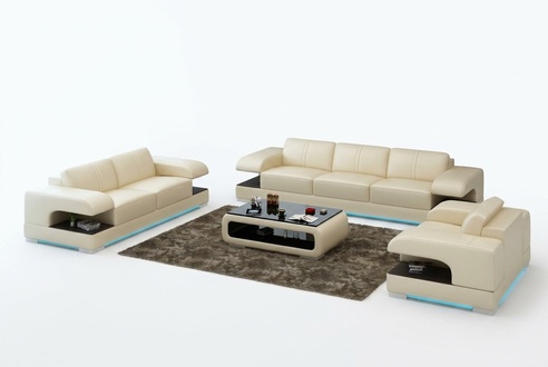 Leather sofa couch living area 321 sofa set new design modern sofa with USB