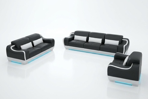 Leather sofa couch living landscape 3+2+1 seat set sofa sofa set with USB