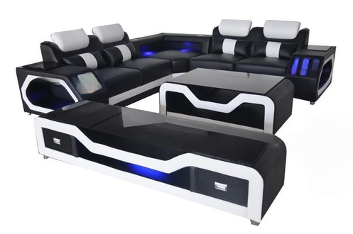 Leather Sofa Couch Living Landscape Corner Set Design Modern Sofa L Shape G8046