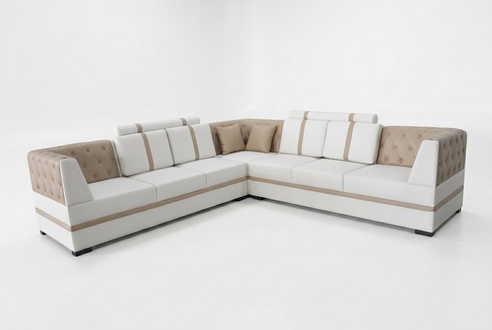Leather Sofa Couch Living Landscape Corner Set Design Modern Sofa A1128 II L-shape