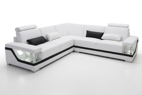 Leather sofa couch living landscape corner set design modern sofa L-shape L6002