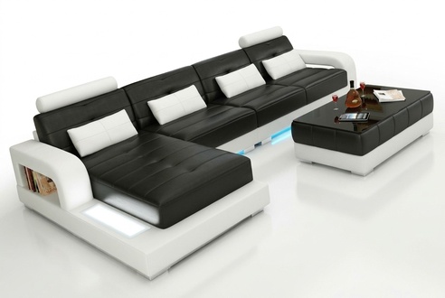 Leather sofa couch living landscape corner sofa corner set design modern sofa L6008C