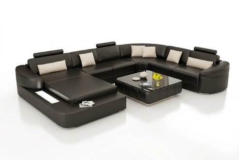 Leather Sofa Living Area Corner Sofa Corner Set Design Modern Sofa L6011
