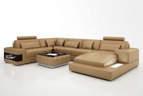 Leather Sofa Couch Living Area Corner Sofa Corner Set Design Modern New Sofa L6014