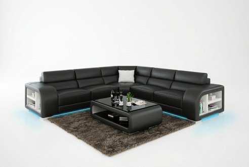 Leather sofa couch living landscape corner sofa corner set design sofa USB custom-made