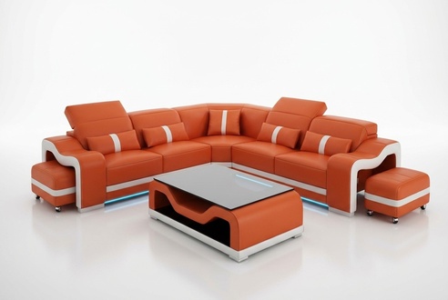 Leather Sofa Couch Living Area Corner Sofa Corner Set Design Modern Sofa New G8027