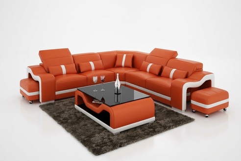 Leather sofa couch living landscape corner sofa corner set modern design sofa with USB