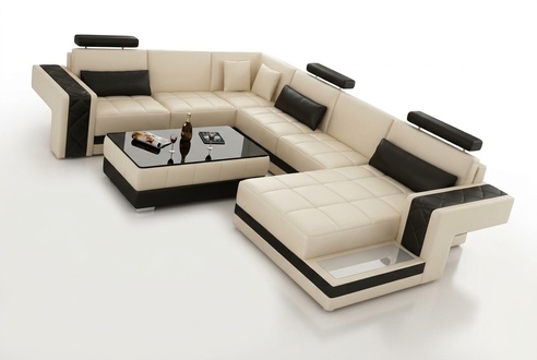 Leather Sofa Couch Living Area Corner Sofa Corner Set Design Modern Sofa L6010