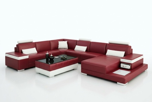 Leather Sofa Couch Living Area Corner Sofa Corner Set Design Modern New Sofa L6013