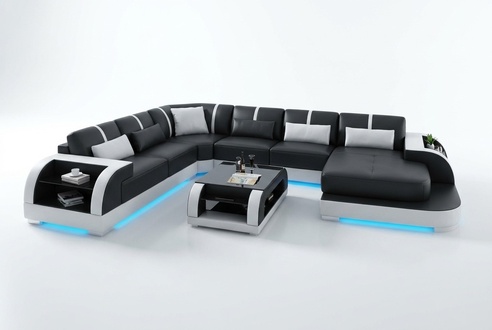 Leather Sofa Living Area Corner Sofa Corner Set Design Modern Sofa G8031