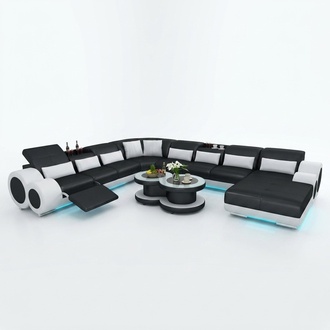Leather Sofa Living Area Corner Sofa Corner Set Design Modern Sofa G8035