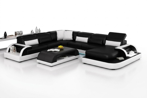 Leather Sofa Couch Living Area Corner Sofa Corner Set Design Modern New Sofa L6012