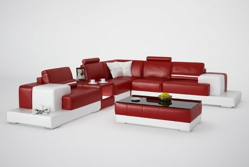 Leather sofa couch living area corner sofa corner set modern design sofa with USB
