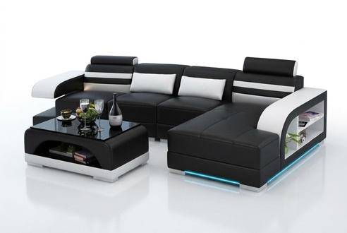 Leather sofa couch living corner sofa corner set design modern sofa G8033C