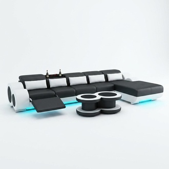 Leather sofa couch living landscape corner sofa corner set modern design sofa with USB