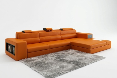 LEATHER SOFA COUCH LIVING AREA CORNER SOFA CORNER SET DESIGN MODERN SOFA B2006B