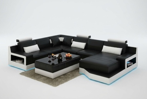 Leather Sofa Living Area Corner Sofa Corner Set Design Modern Sofa L6005