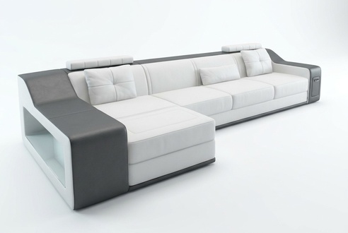 LEATHER SOFA COUCH LIVING AREA CORNER SOFA CORNER SET DESIGN MODERN SOFA B2017B