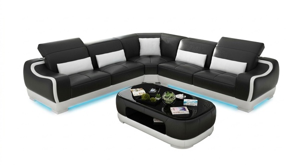 Leather sofa couch living landscape corner sofa corner set modern design sofa with USB