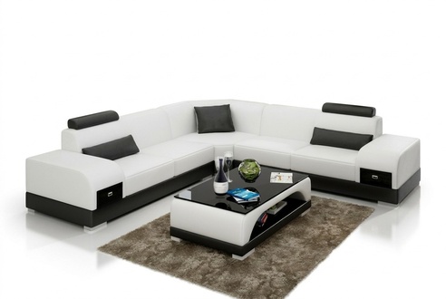Leather sofa couch living landscape corner sofa corner set modern design sofa USB new