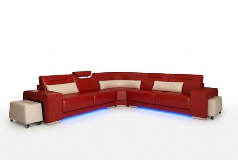 LEATHER SOFA COUCH LIVING AREA CORNER SOFA CORNER SET DESIGN MODERN SOFA F3011B