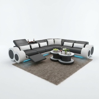 Leather sofa couch living landscape corner sofa corner set modern design sofa USB relax