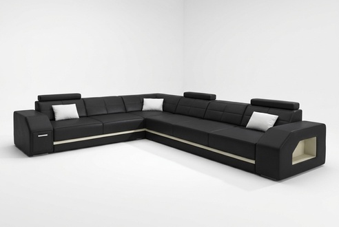Leather sofa couch living area corner sofa corner set modern design sofa with USB