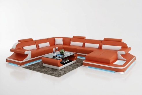 Leather sofa couch living landscape corner sofa corner set modern design sofa with USB