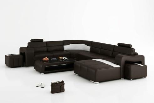 Leather sofa couch living landscape corner sofa corner set modern design sofa with USB