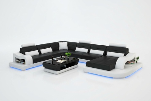 Leather sofa couch living landscape corner sofa corner set modern design sofa with USB