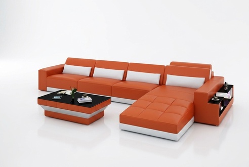 Leather sofa couch living landscape corner sofa corner set modern design sofa with USB