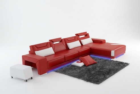 LEATHER SOFA COUCH LIVING AREA CORNER SOFA CORNER SET DESIGN MODERN SOFA F3011C