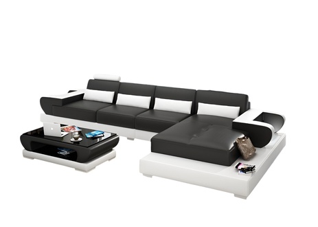 Leather sofa couch living area corner sofa corner set design sofa USB G8003C new