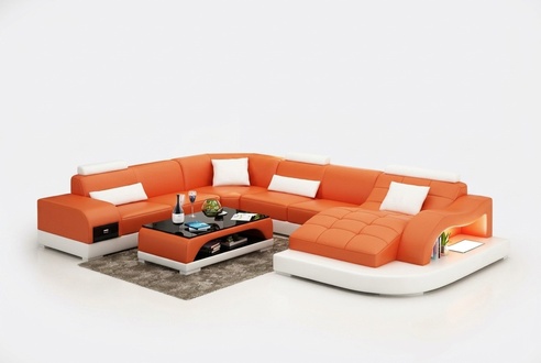 Leather sofa couch living landscape corner sofa corner set modern design sofa USB new