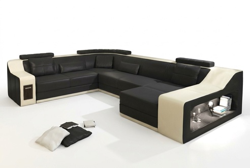 Leather sofa couch living landscape corner sofa corner set modern design sofa new B2017