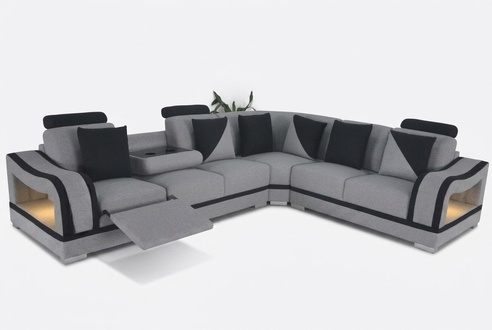 Leather Sofa Couch Living Room Set Design Modern Corner Sofa L Shape G8030B