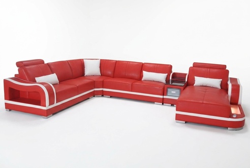 Leather Sofa Couch Living Room Set Design Modern Corner Sofa U-Form G8030