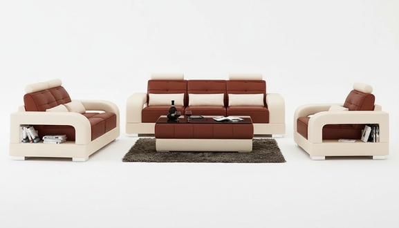 Leather sofa couch seating group 3+2+1 seating set modern design sofa with USB
