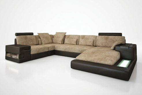Leather sofa couch upholstered living area U-shape corner sofa design sofa Bellini