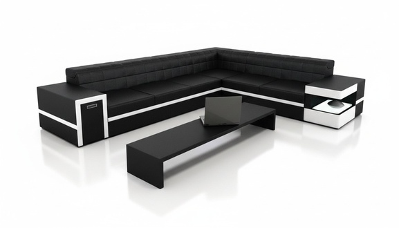 LEATHER SOFA SOFA COUCH SOFAS UPHOLSTERY SEAT CORNER SOFA LIVING AREA BIG XXL LEATHER NEW