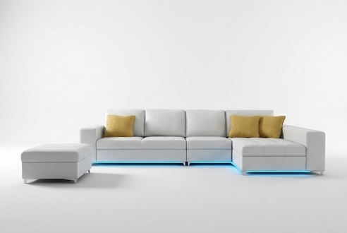 Leather sofa couch USB living room corner sofa set modern design new K5005