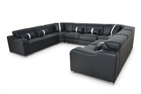Leather Sofa Couch USB Upholstered Corner Set Modern U-Shape Living Area Design